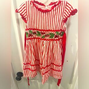 Olive Mae Holly dress size 5. Red and white striped.
